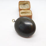 Large Victorian Carved Vulcanite Cameo Mourning Locket Antique c1860