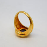 18ct Yellow Gold 2ct Tanzanite Set Dress Ring Vintage c1990 Size M UK