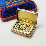 Nathaniel Mills Victorian Sterling Silver Floral Vinaigrette 1840 Birmingham