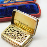 Nathaniel Mills Victorian Sterling Silver Floral Vinaigrette 1840 Birmingham
