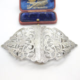 Victorian Sterling Silver Floral Pattern Nurse's Belt Buckle 1888 Birmingham