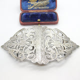 Victorian Sterling Silver Floral Pattern Nurse's Belt Buckle 1888 Birmingham