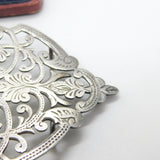 Victorian Sterling Silver Floral Pattern Nurse's Belt Buckle 1888 Birmingham