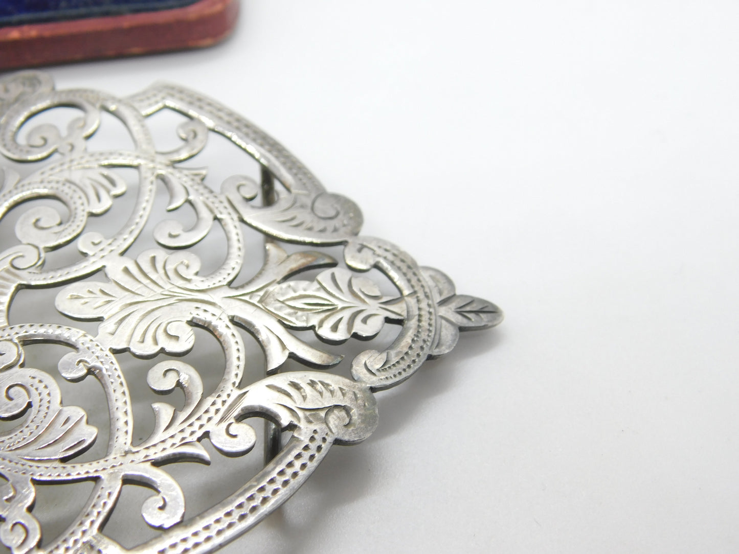 Victorian Sterling Silver Floral Pattern Nurse's Belt Buckle 1888 Birmingham