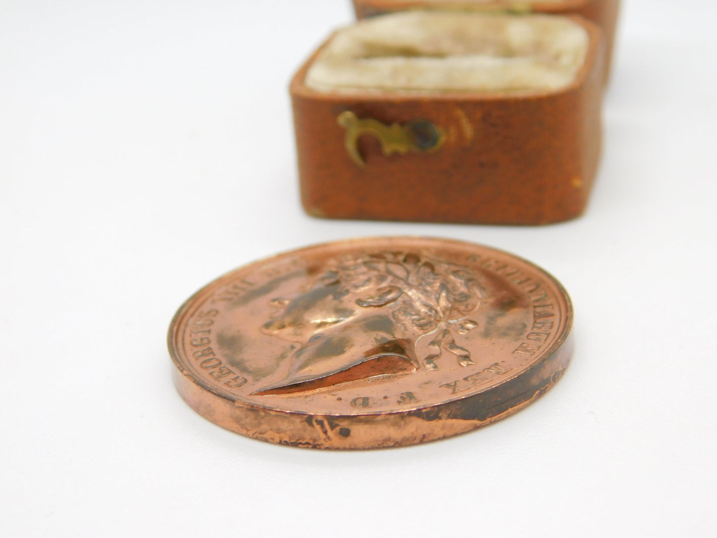 King George IV Copper on Bronze Coronation Medal Antique 1821 Georgian