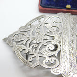 Victorian Sterling Silver Floral Pattern Nurse's Belt Buckle 1888 Birmingham