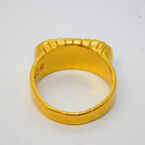 20th Century Chinese 24ct Yellow Gold Green Jade Panel Dress Ring Antique c1920