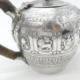 Victorian Sterling Silver 12 Zodiac Signs Teapot 1891 London Charles S. Harris