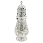 Queen Anne Britannia Standard Floral Silver Sugar Caster Antique 1703 London, Charles Adam