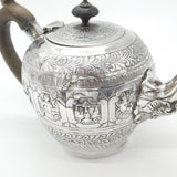 Victorian Sterling Silver 12 Zodiac Signs Teapot 1891 London Charles S. Harris