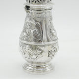 Queen Anne Britannia Standard Floral Silver Sugar Caster Antique 1703 London, Charles Adam