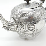 Victorian Sterling Silver 12 Zodiac Signs Teapot 1891 London Charles S. Harris