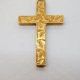 Edwardian 9ct Yellow Gold Ivy Leaf Pattern Cross Pendant Antique c1910