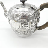 Victorian Sterling Silver 12 Zodiac Signs Teapot 1891 London Charles S. Harris