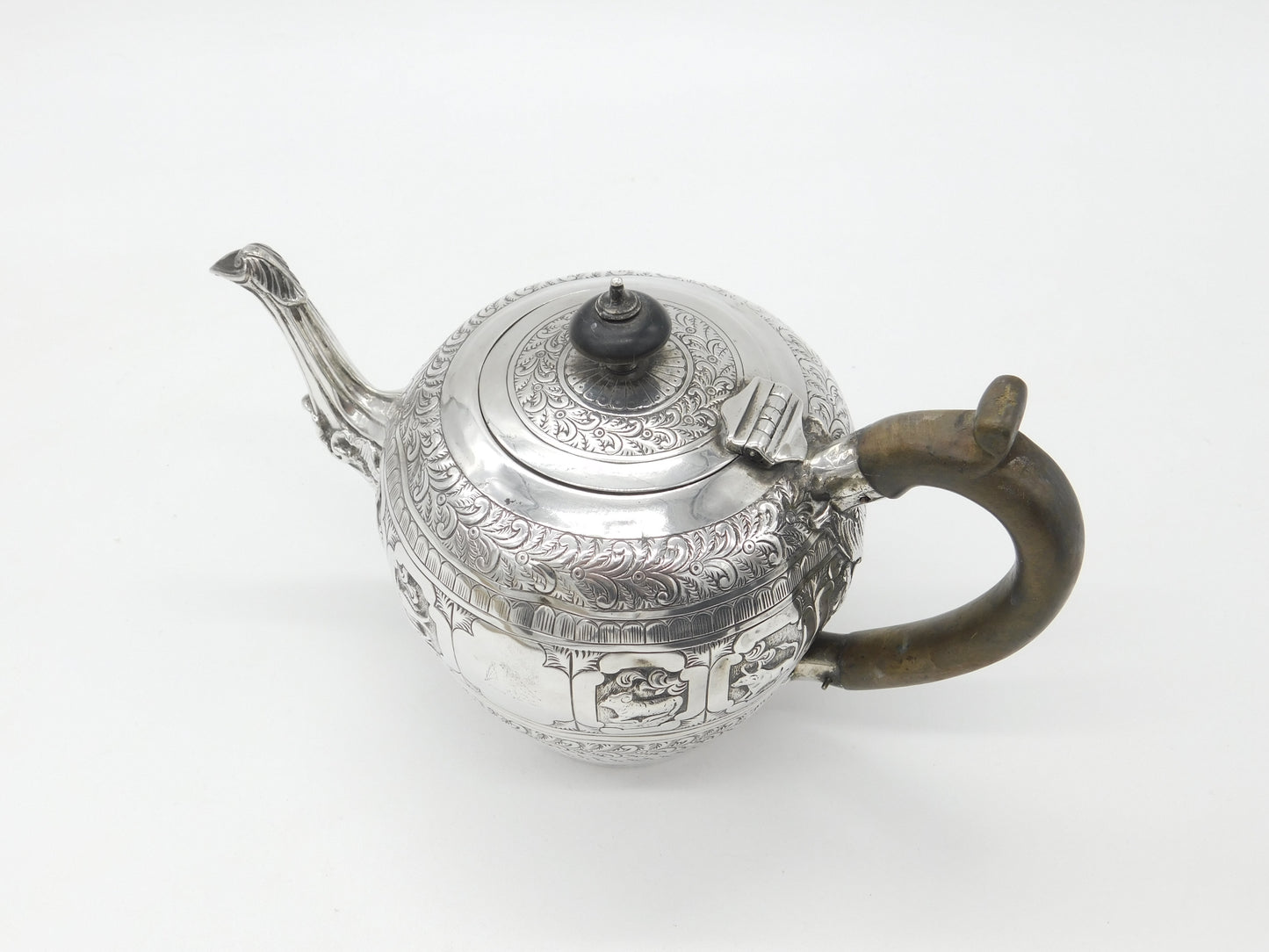 Victorian Sterling Silver 12 Zodiac Signs Teapot 1891 London Charles S. Harris