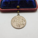 Victorian Canadian Sterling Silver 'Aggie' Love Token Shilling Pendant Antique