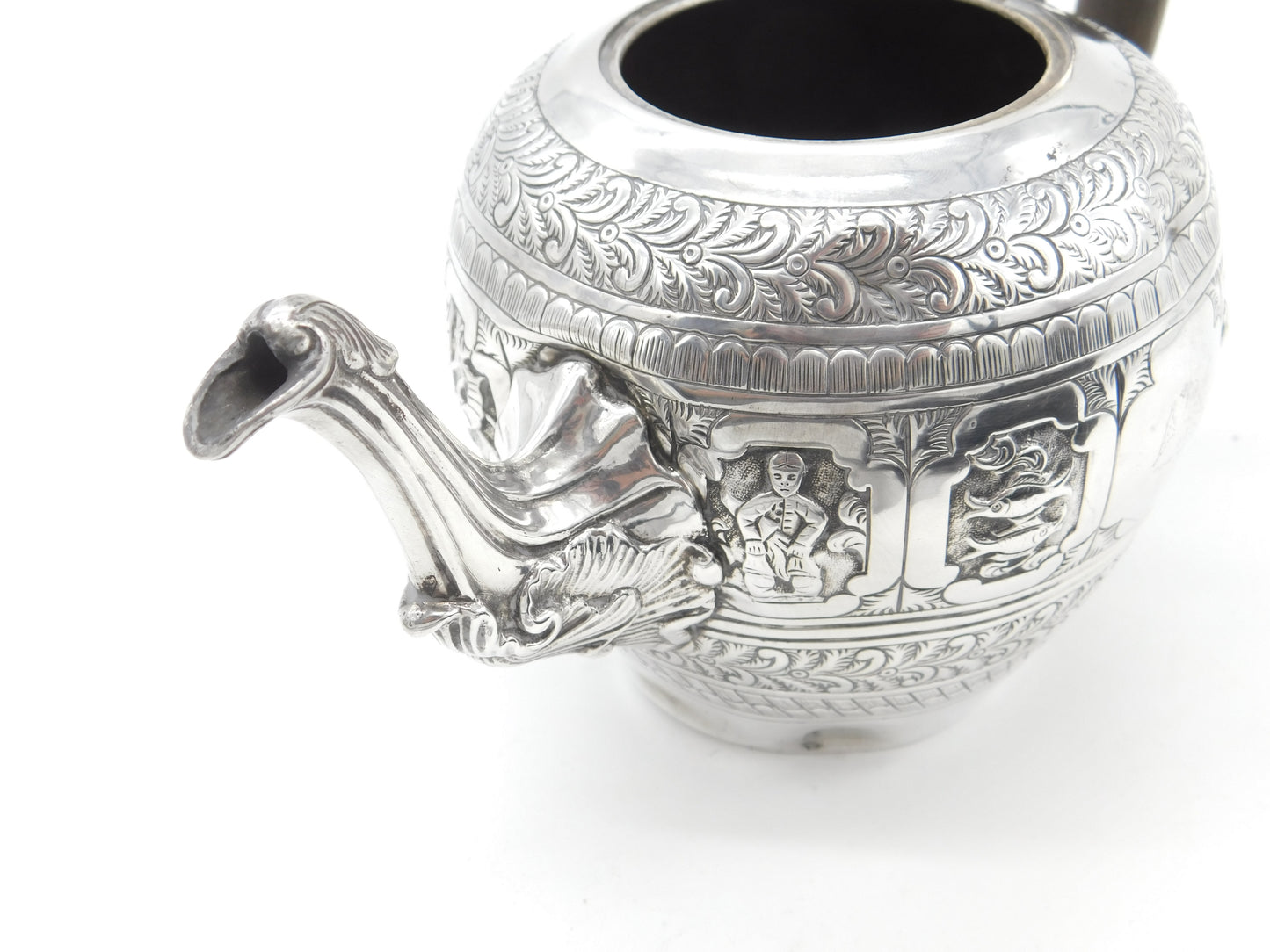 Victorian Sterling Silver 12 Zodiac Signs Teapot 1891 London Charles S. Harris