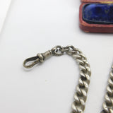 Victorian Sterling Silver Graduating Albert Watch Chain with Fob Antique c1890