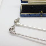 Pair of Hound Dog Mask Terminal Sterling Silver Spoons Vintage 1982 Birmingham