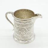 Victorian Sterling Silver Floral Pattern Cream Jug Antique 1890 London