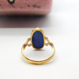 Victorian 9ct Rose Gold & Wedgwood Jasperware Classical Ring c1890 Antique