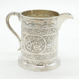 Victorian Sterling Silver Floral Pattern Cream Jug Antique 1890 London