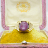 Victorian 18ct Yellow Gold & Cabochon Natural 4ct Star Ruby Ring c1900 Antique
