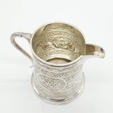 Victorian Sterling Silver Floral Pattern Cream Jug Antique 1890 London
