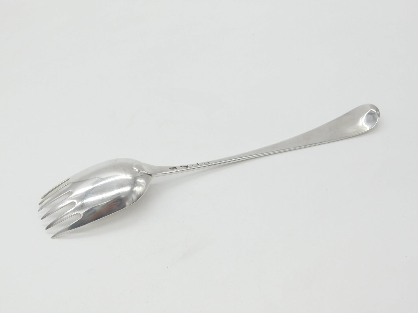 George II Large Sterling Silver Crested Runcible Spoon 1740 London Antique