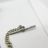 Victorian Sterling Silver Graduating Albert Watch Chain with Fob Antique c1890