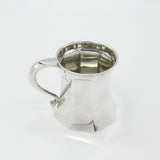 Sterling Silver Modernist Curved Pattern Christening Mug 1924 Birmingham Antique