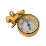 Edwardian 9ct Gold Lion Form Travelling Compass Fob Pendant Antique 1907 Chester