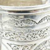 Victorian Sterling Silver Floral Pattern Cream Jug Antique 1890 London