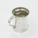 Sterling Silver Modernist Curved Pattern Christening Mug 1924 Birmingham Antique