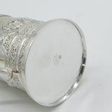 Victorian Sterling Silver Floral Pattern Cream Jug Antique 1890 London