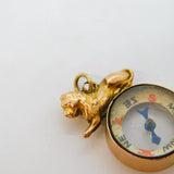Edwardian 9ct Gold Lion Form Travelling Compass Fob Pendant Antique 1907 Chester