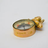 Edwardian 9ct Gold Lion Form Travelling Compass Fob Pendant Antique 1907 Chester