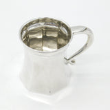 Sterling Silver Modernist Curved Pattern Christening Mug 1924 Birmingham Antique