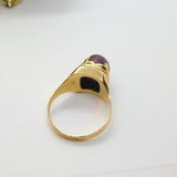 Victorian 18ct Yellow Gold & Cabochon Natural 4ct Star Ruby Ring c1900 Antique