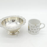 George IV Sterling Silver Floral Pattern Pedestal Bowl Antique 1822 London