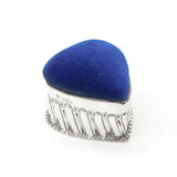 Edwardian Large Sterling Silver Heart Form Pin Cushion Box 1904 London Antique