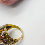 Austro-Hungarian 14ct Gold & Mixed Gemstone Set Statement Ring c1900 Victorian