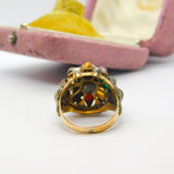 Austro-Hungarian 14ct Gold & Mixed Gemstone Set Statement Ring c1900 Victorian