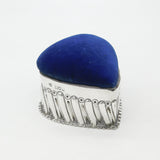 Edwardian Large Sterling Silver Heart Form Pin Cushion Box 1904 London Antique