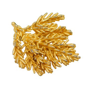 Danish Sterling Silver Gilt Pine Leaf Brooch Pin Vintage c1970 Flora Danica