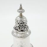 George II Sterling Silver Large Crested Muffineer Sugar Caster 1759 London