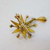 Edwardian 9ct Yellow Gold, Seed Pearl Starburst Lavalier Pendant Antique c1910