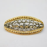 George III 9ct Gold, Sterling Silver, Old-Cut Diamond Brooch Antique c1800