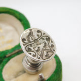 Late-17th Century Sterling Silver Bell Form Heraldic Fob Seal Antique c1690