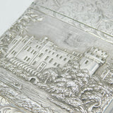 Victorian Sterling Silver Windsor & Warwick Double-Sided Card Case Antique 1840 Birmingham